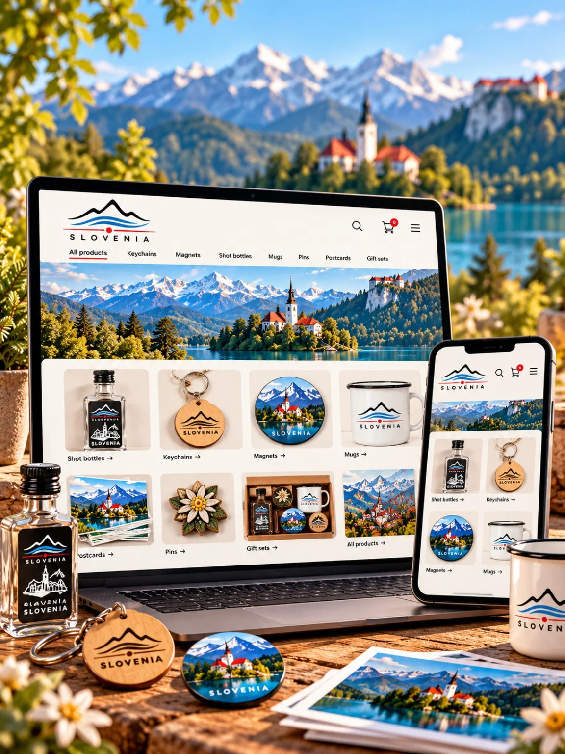 Collect Slovenia — predstavitev spletne trgovine na računalniku in telefonu